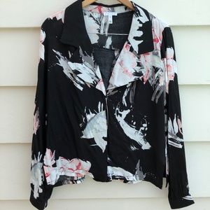 LEITH BUTTON DOWN FLORAL BLOUSE (NORDSTROM)